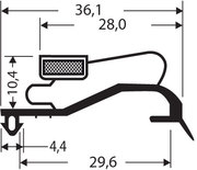 Uszczelka PCV wciskana z magnesem JPC-138